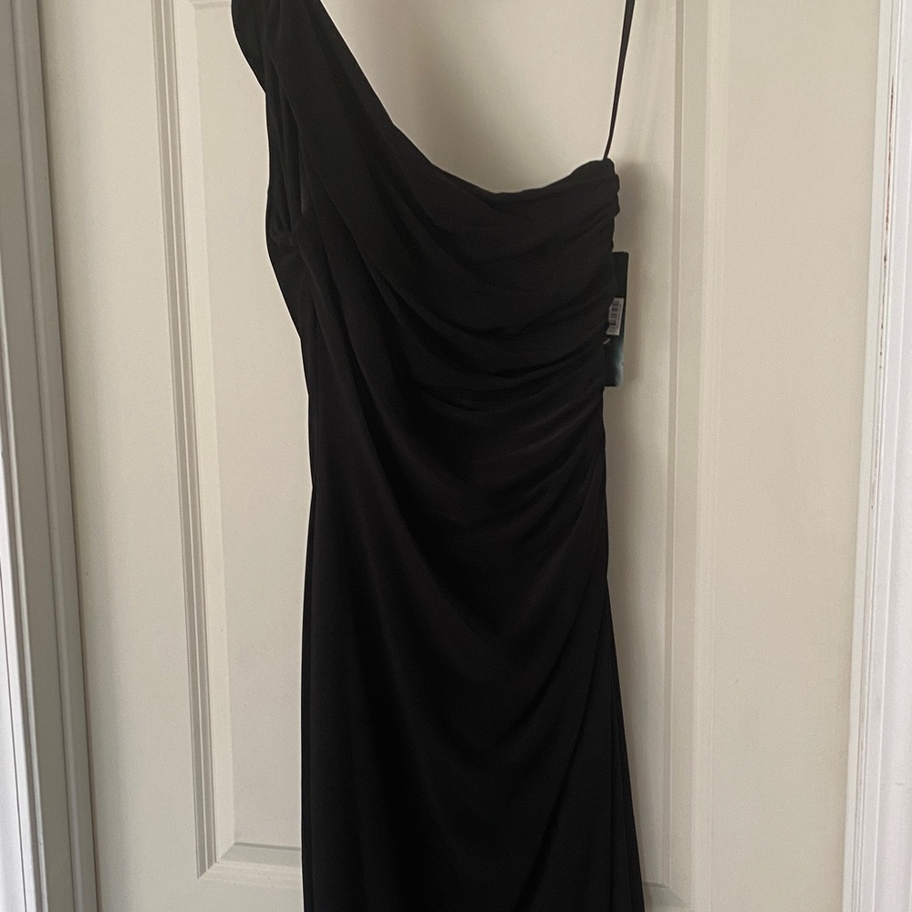 Lauren Ralph Lauren Black One-Shoulder Draped Women’s Dress size 10 NWT!